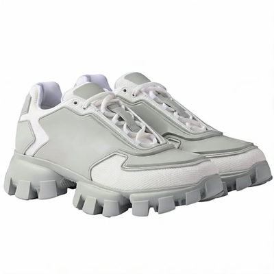 Brushed Leather Chunky Sneaker White