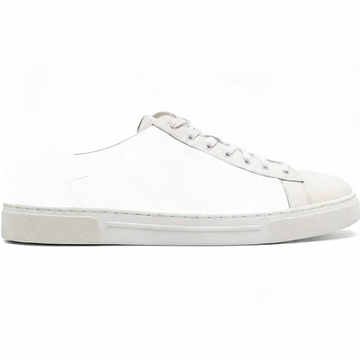 Low-Top Leather Court Sneaker White