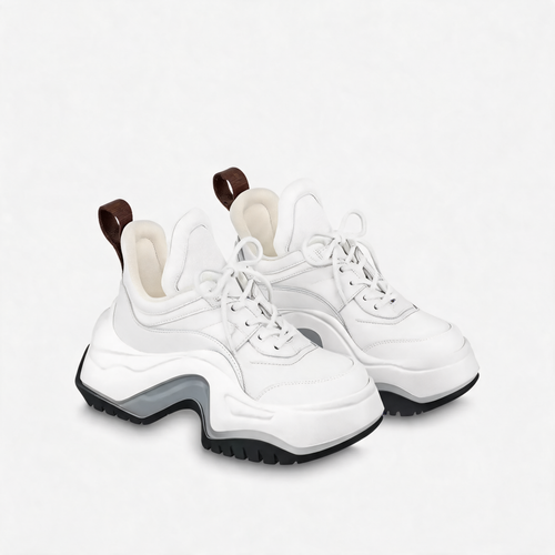 Wavy-Sole Runner Sneaker Weiß Eisblau