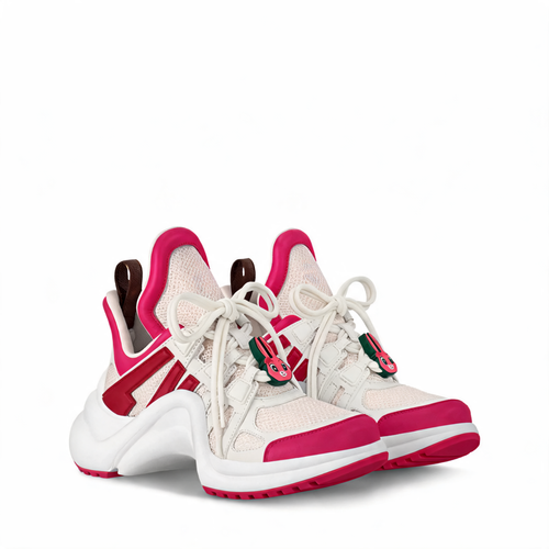 Wavy-Sole Runner Sneaker Rosa & Weiß